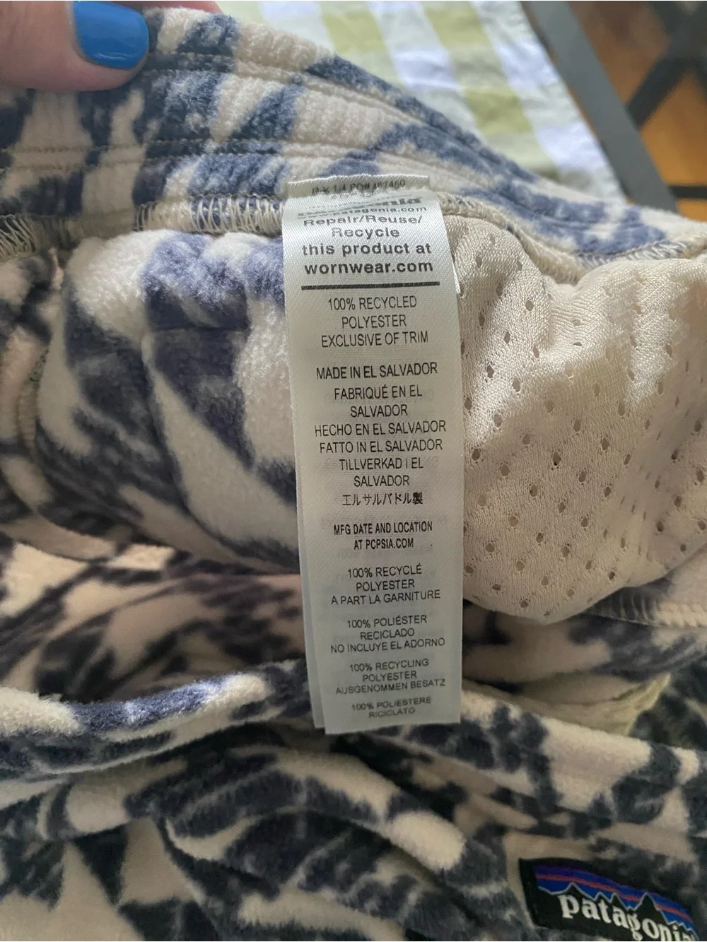 Patagonia Micro D Fleece Joggers Synched Flight Print Small